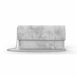 LAUDI VIDNI, Dolce Small Clutch Wallet, Distressed Metallic Silver with Chain